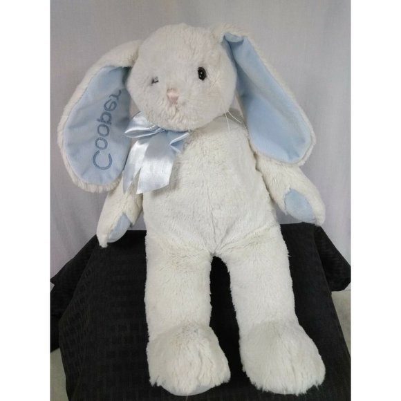 Bearington Collection Personalized Name "Cooper" 17" White/Blue Rabbit plushie - Picture 9 of 12